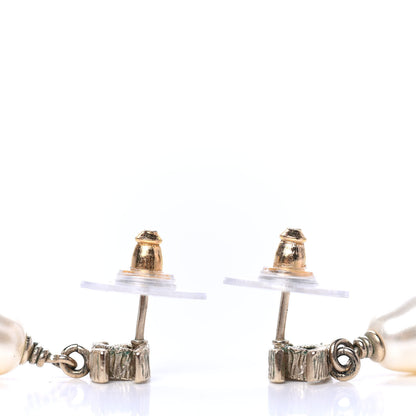 Chanel Pearl CC Drop Earrings Gold 3 of 3