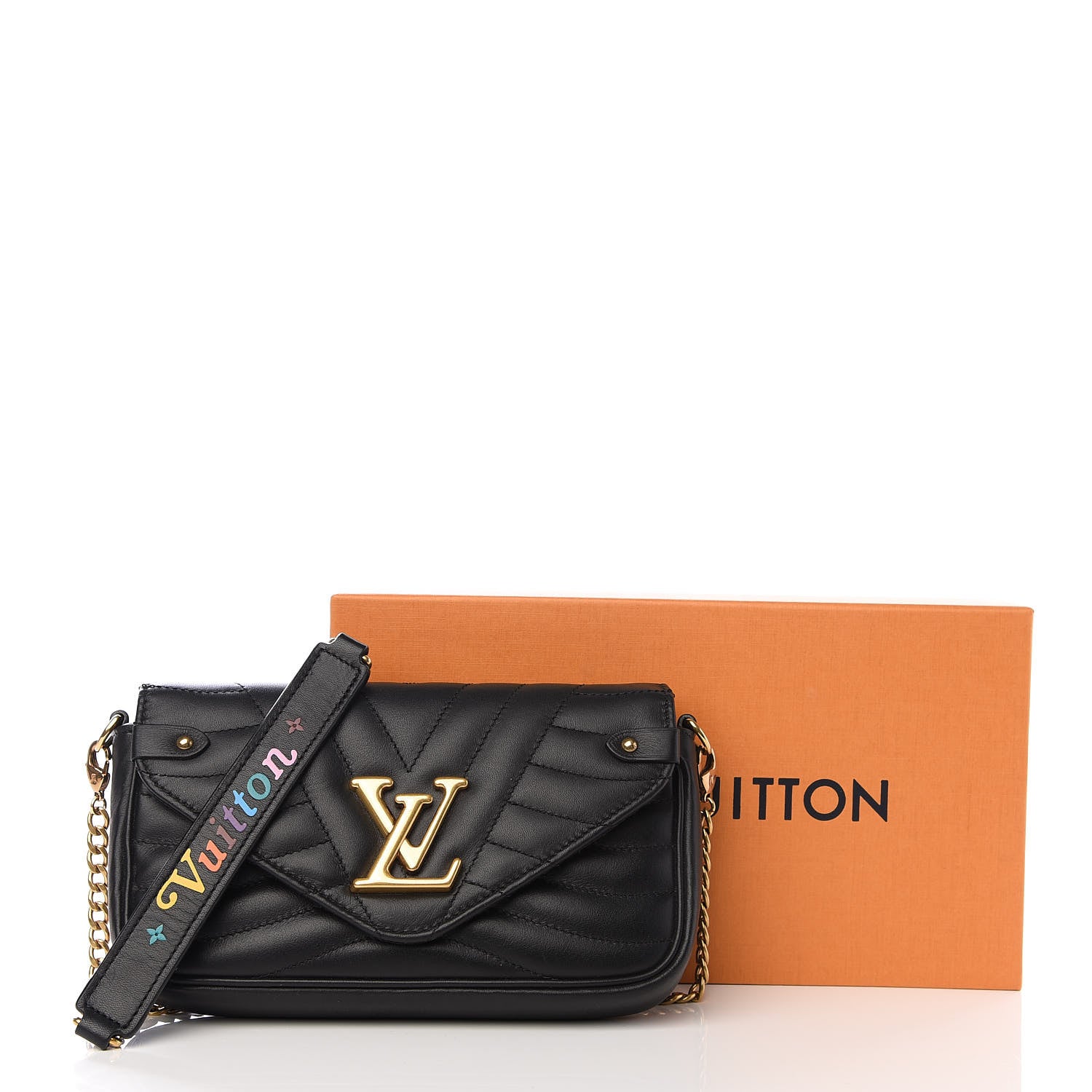 Louis Vuitton Calfskin New Wave Chain Pochette Black 10 of 10