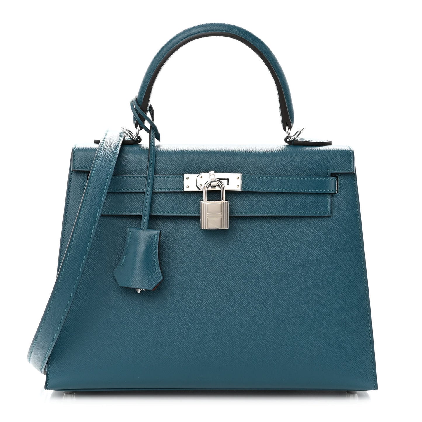 Madame Calfskin Verso Kelly Sellier 25 Vert Bosphore Sienne