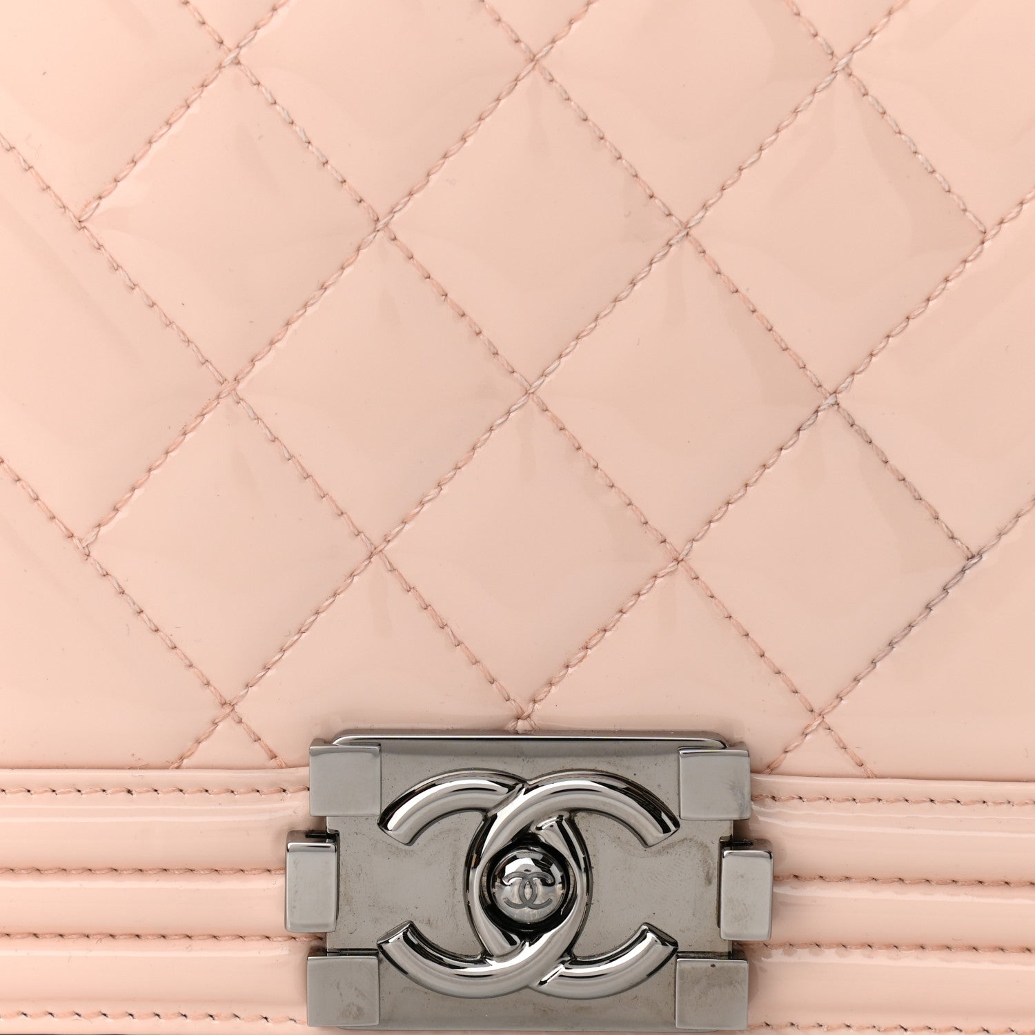 Chanel Patent Chevron New Medium Boy Flap Light Pink 8 of 10