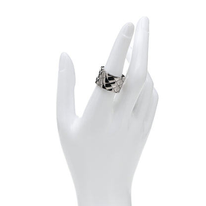 Chanel 18K White Gold Large Matelasse Ring 53 6.25 2 of 6