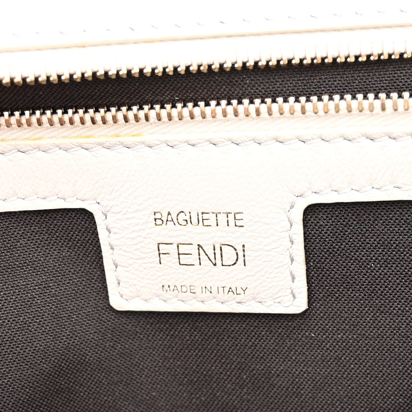 Nappa FF 1974 Embossed Large Baguette White