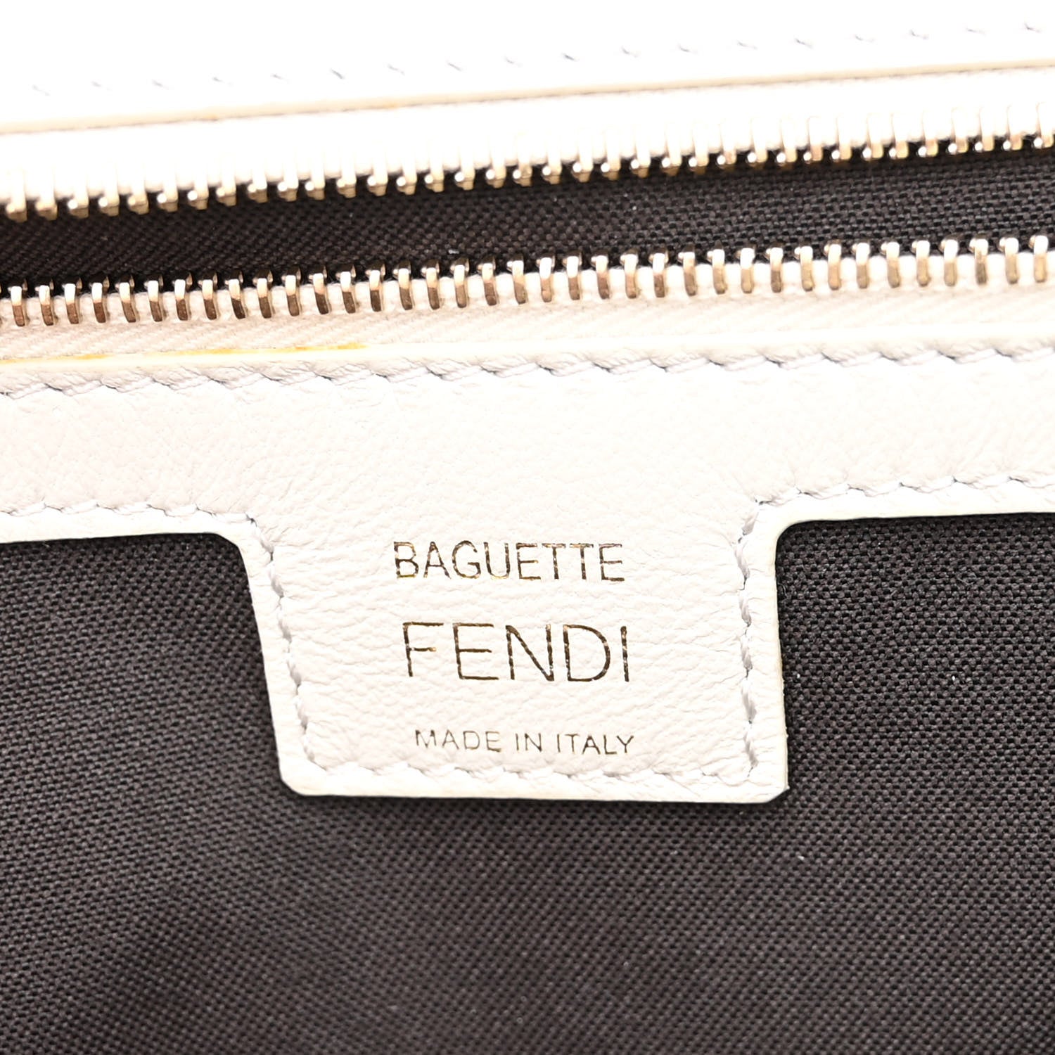 Fendi Nappa FF 1974 Embossed Large Baguette White 6 of 12