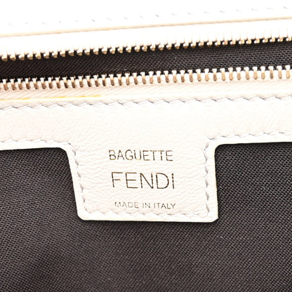 Fendi Nappa FF 1974 Embossed Large Baguette White 6 of 12