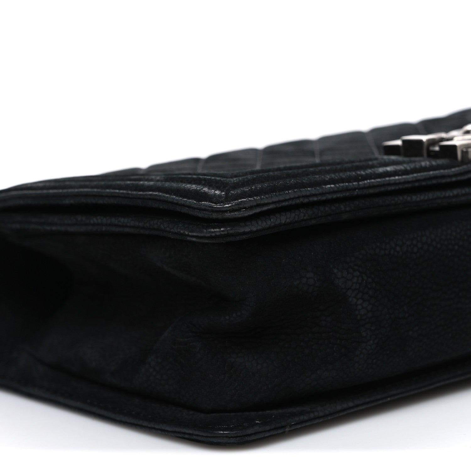 Chanel Bullskin Suede Caviar Quilted Medium Boy Flap Black 9 of 10