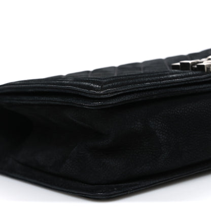 Chanel Bullskin Suede Caviar Quilted Medium Boy Flap Black 9 of 10