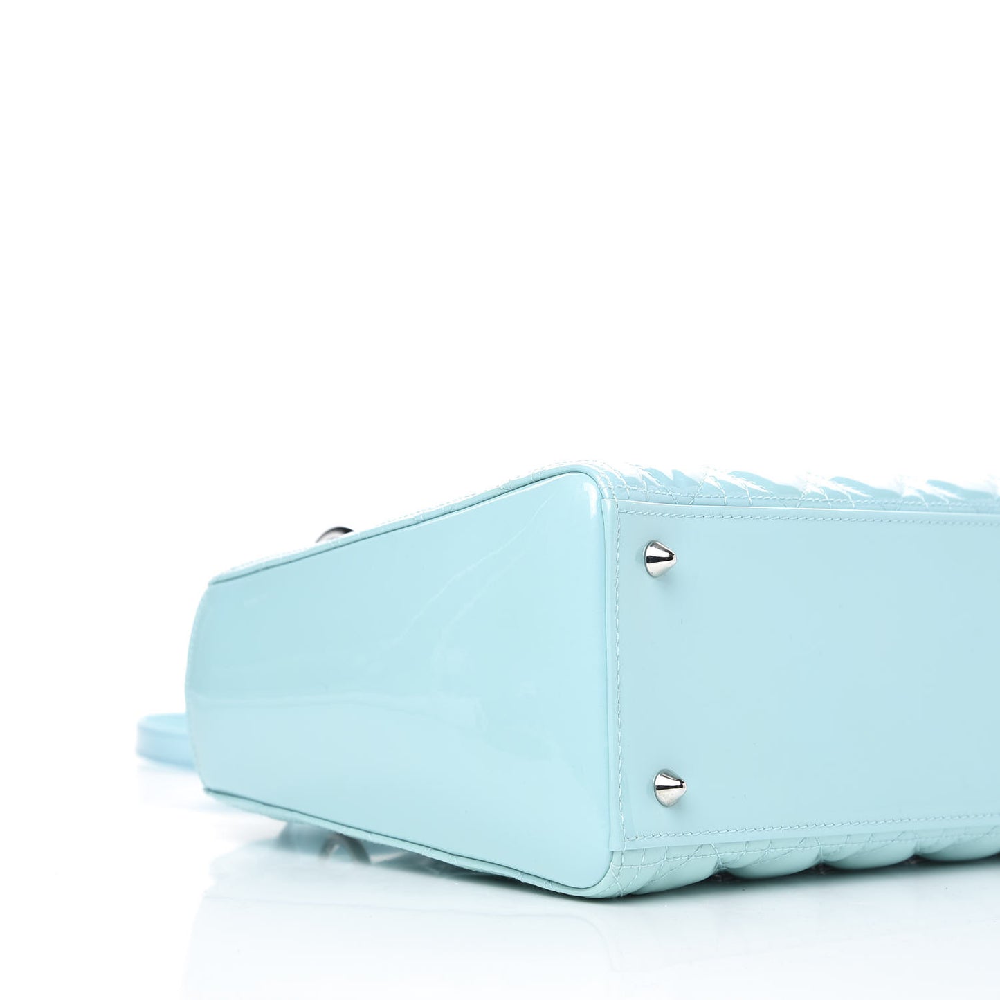 Patent Cannage Medium Lady Dior Light Blue