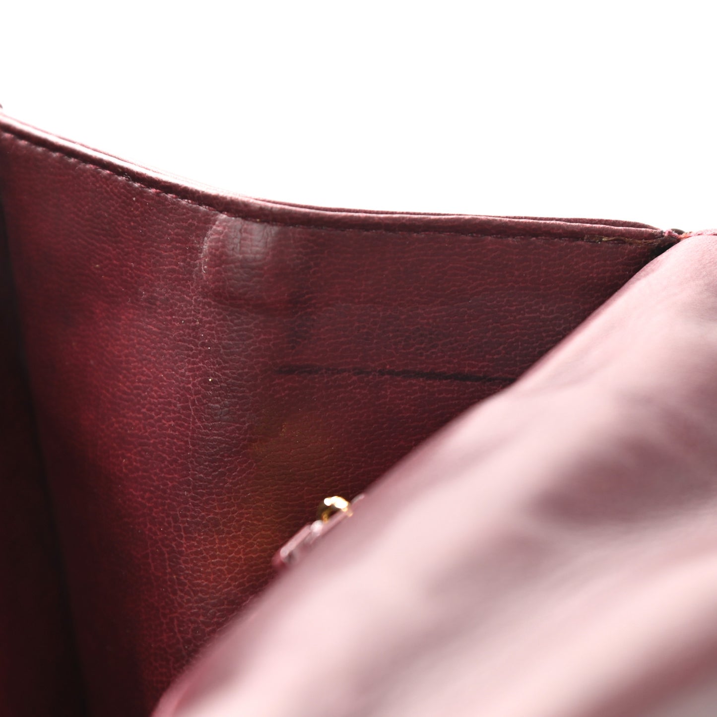 Lambskin Quilted Briefcase Laptop Bag Burgundy