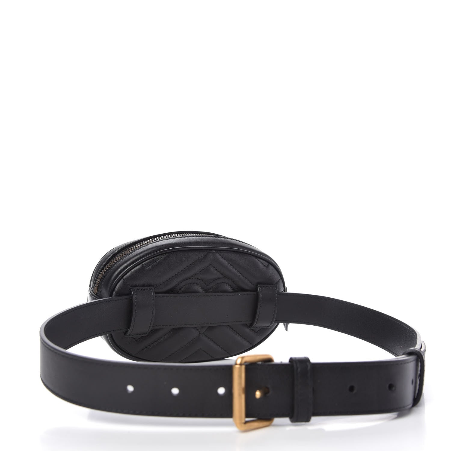 Gucci Calfskin Matelasse GG Marmont Belt Bag 85 34 Black 3 of 11