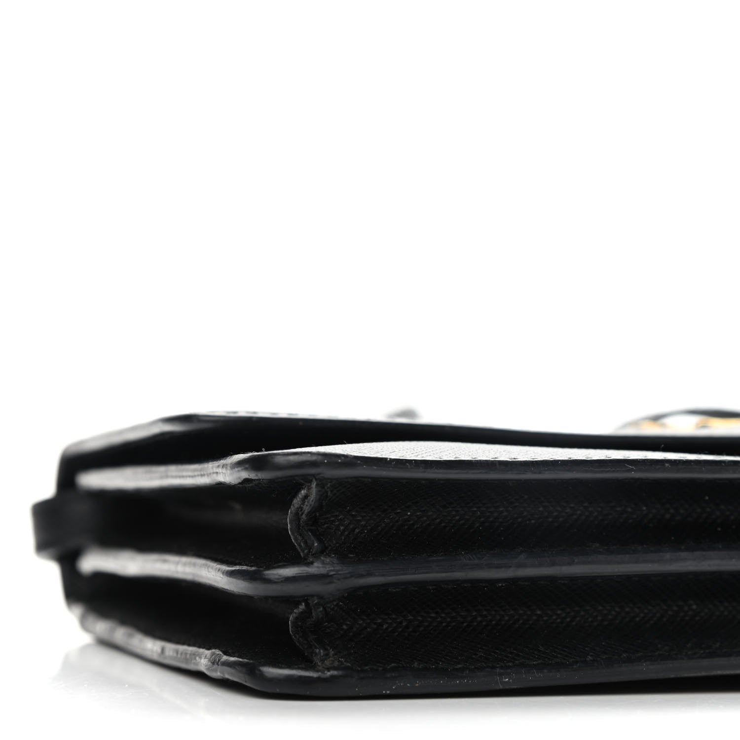Prada Saffiano Metal Flap Wallet With Strap Black 7 of 9