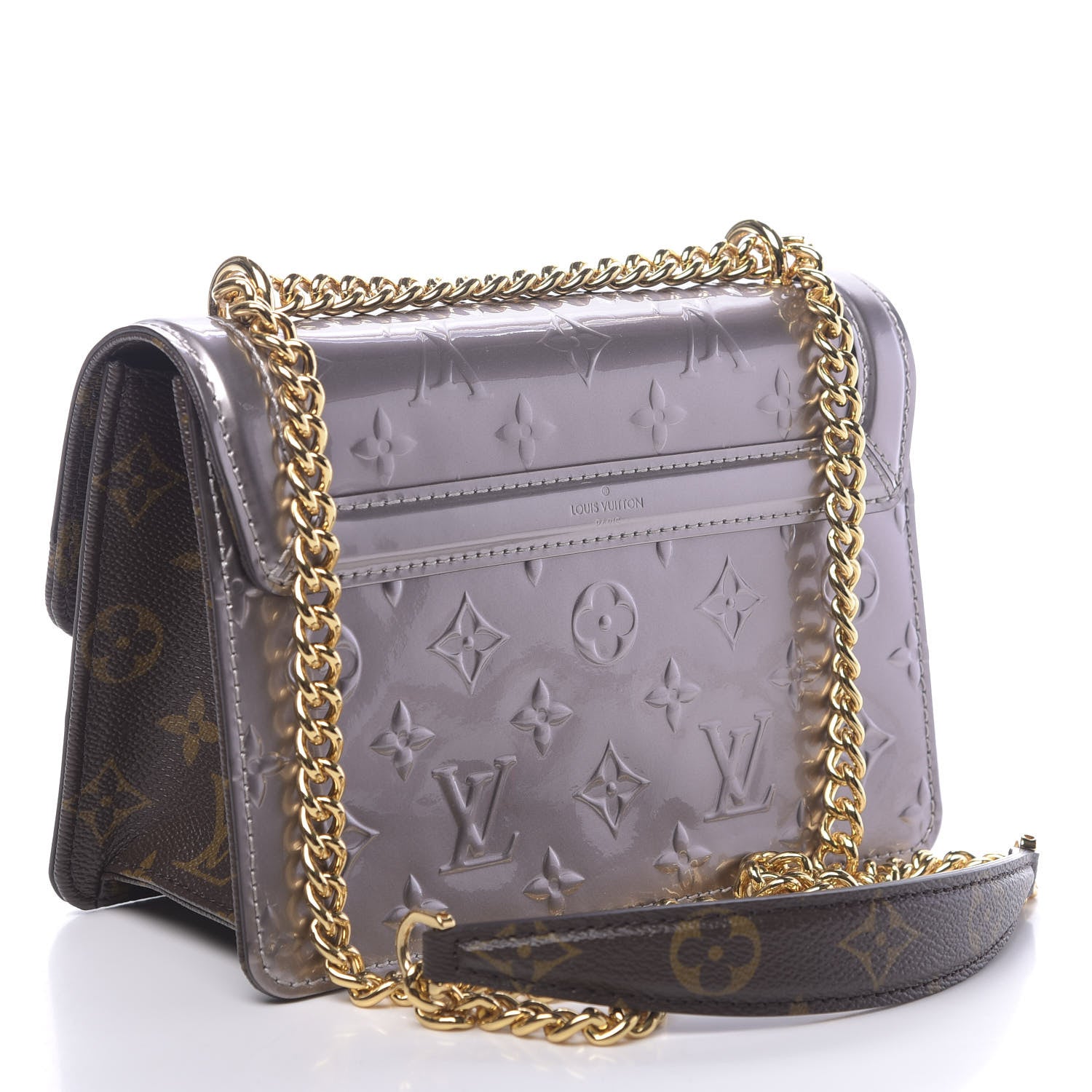 Louis Vuitton Vernis Epi Monogram Wynwood Metallic Taupe Grey 3 of 9
