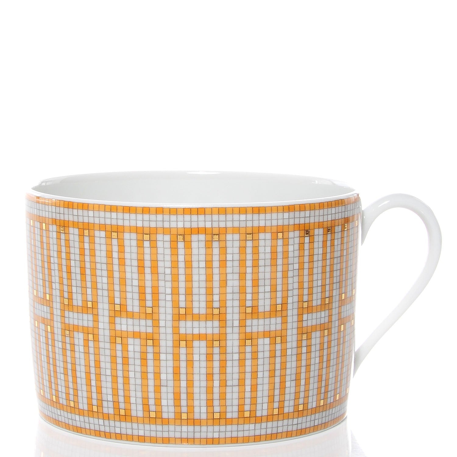 Hermes Porcelain Mosaique Au 24 Gold Breakfast Cup And Saucer Set Of 2 2 of 6