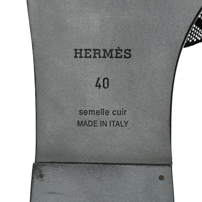 Hermes Suede Goatskin Crystal Figure Artistique Oran Sandals 40 Black Cristal 7 of 10