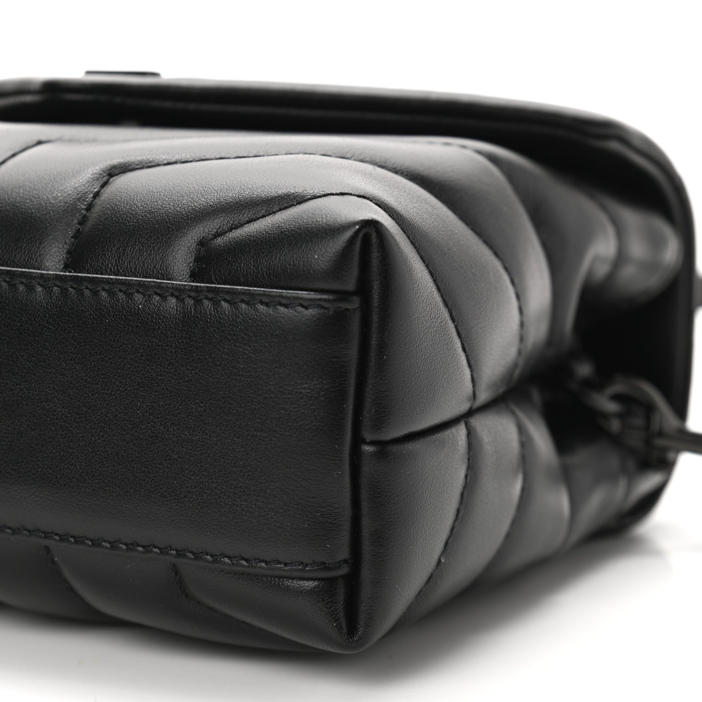 Calfskin Y Quilted Monogram Toy Loulou Crossbody Bag Black