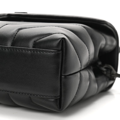 Saint Laurent Calfskin Y Quilted Monogram Toy Loulou Crossbody Bag Black 9 of 10