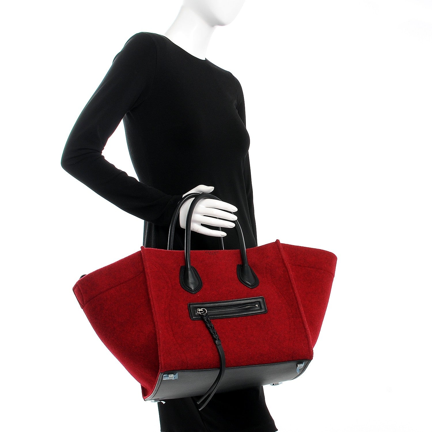 Celine Felt Medium Phantom Luggage Red 2 of 6