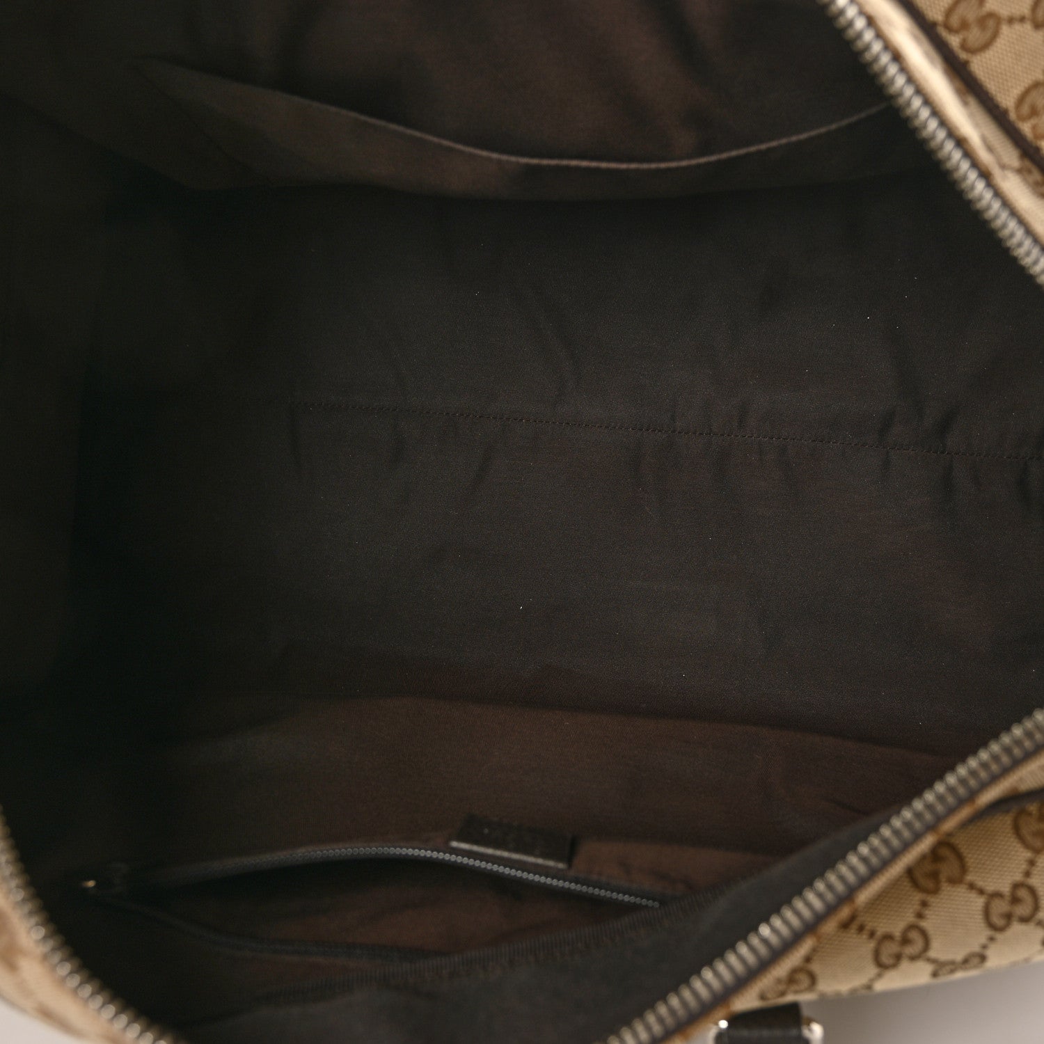 Gucci Monogram Dollar Calfskin Large Boston Duffle Bag Beige Ebony Testa di Moro Marrone Scuro 5 of 7