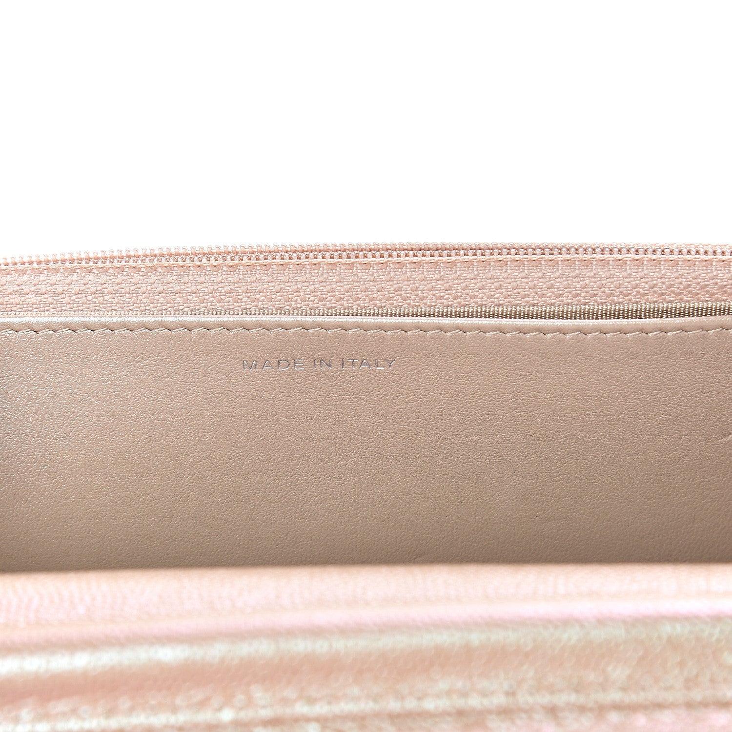 Chanel Metallic Caviar Chevron Quilted Wallet On Chain WOC Light Gold 6 of 11