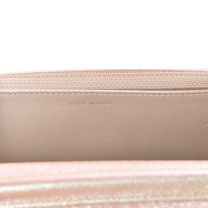 Chanel Metallic Caviar Chevron Quilted Wallet On Chain WOC Light Gold 6 of 11