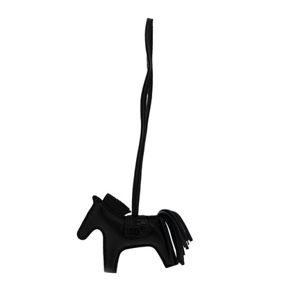 Hermes Milo Lambskin Matte Alligator Touch Grigri Rodeo Horse Bag Charm PM So Black 1 of 3