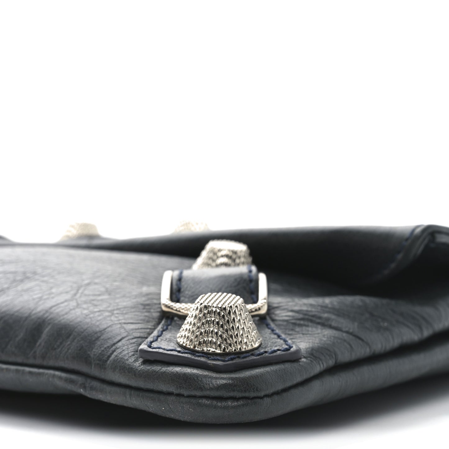 Agneau Giant 21 Silver Hardware Envelope Clutch Anthracite