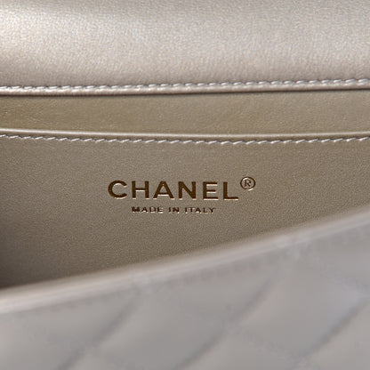 Chanel Lambskin Quilted Fantasy Pearl Flap Light Gold 6 of 11
