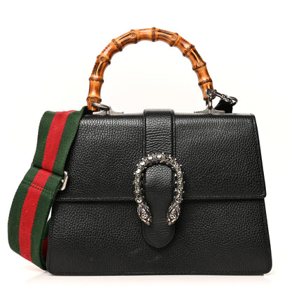 Gucci Dollar Calfskin Crystal Web Medium Dionysus Bamboo Top Handle Bag Black Black Diamond 1 of 14