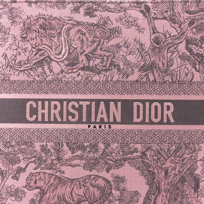 Christian Dior Canvas Embroidered Large Dioriviera Toile De Jouy Book Tote Pink 8 of 17