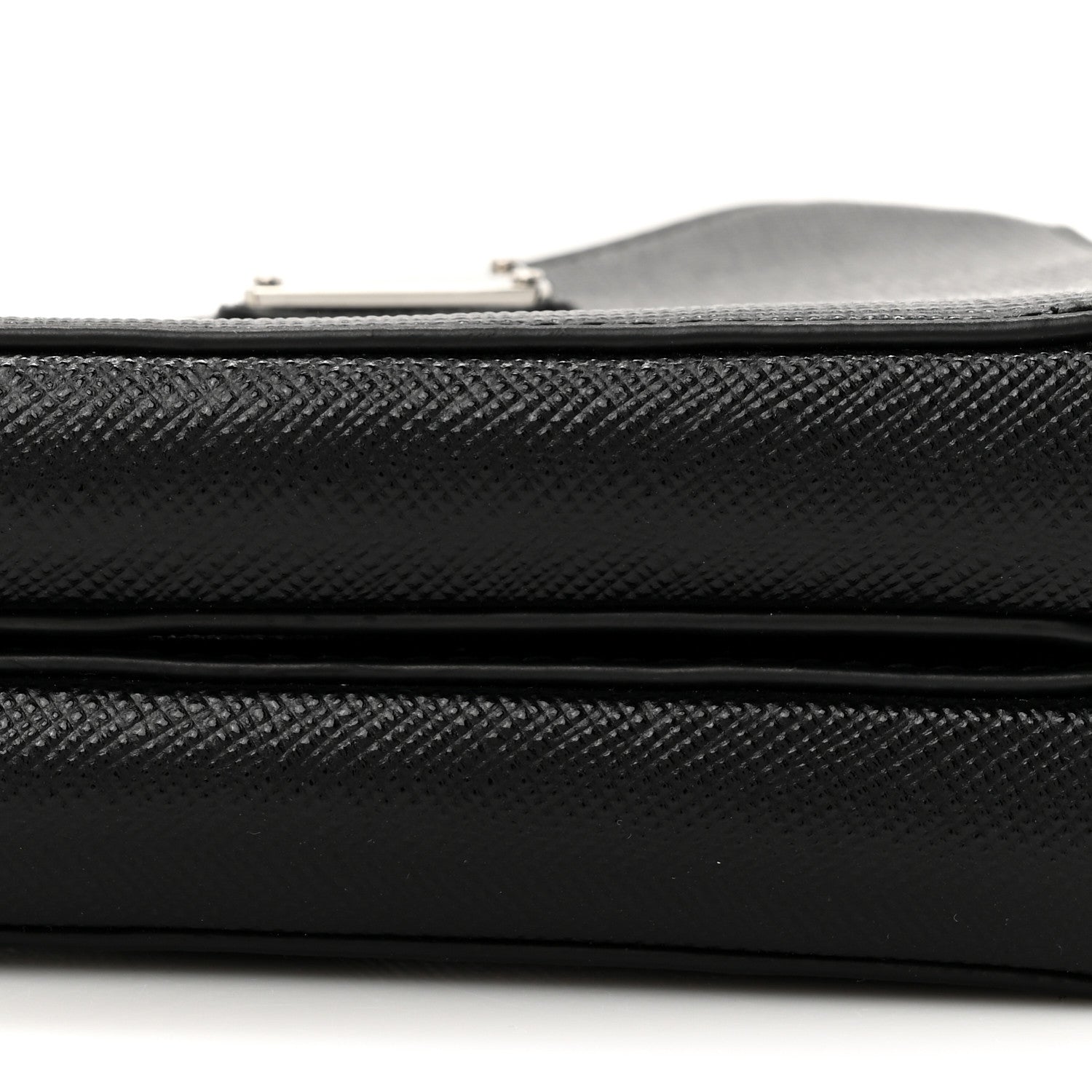 Prada Saffiano Mini Triangle Crossbody Pouch Black 10 of 10