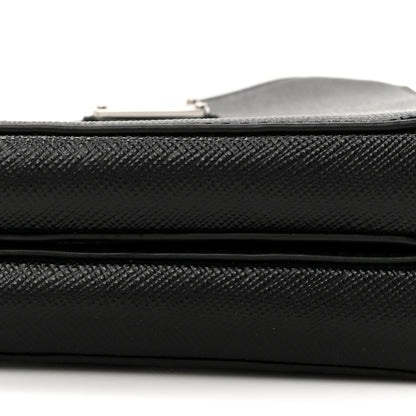 Prada Saffiano Mini Triangle Crossbody Pouch Black 10 of 10