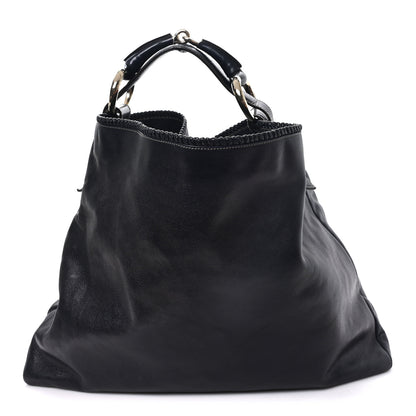 Gucci Calfskin Large Horsebit Chain Hobo Black 1 of 10