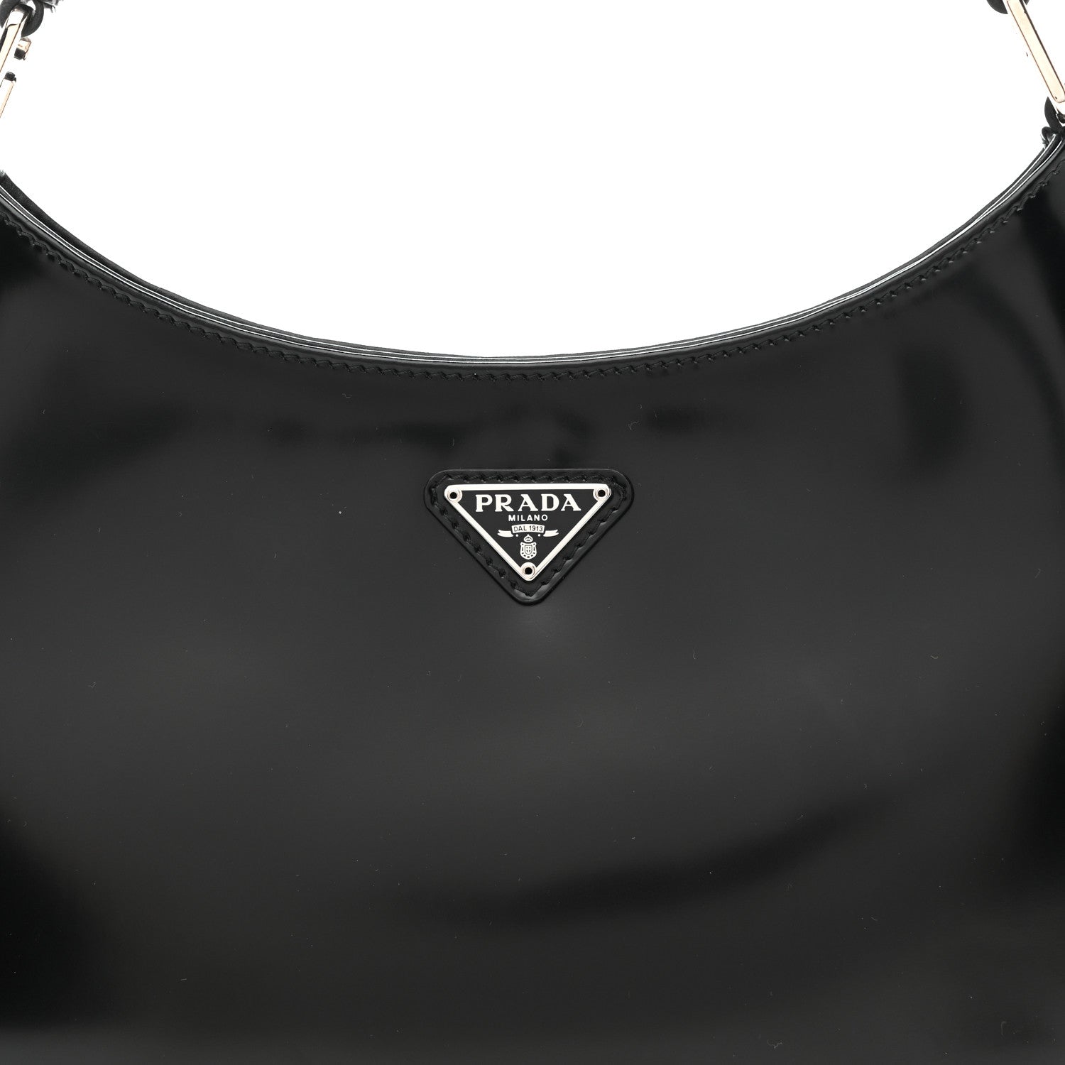 Prada Spazzolato Cleo Shoulder Bag Black 8 of 12