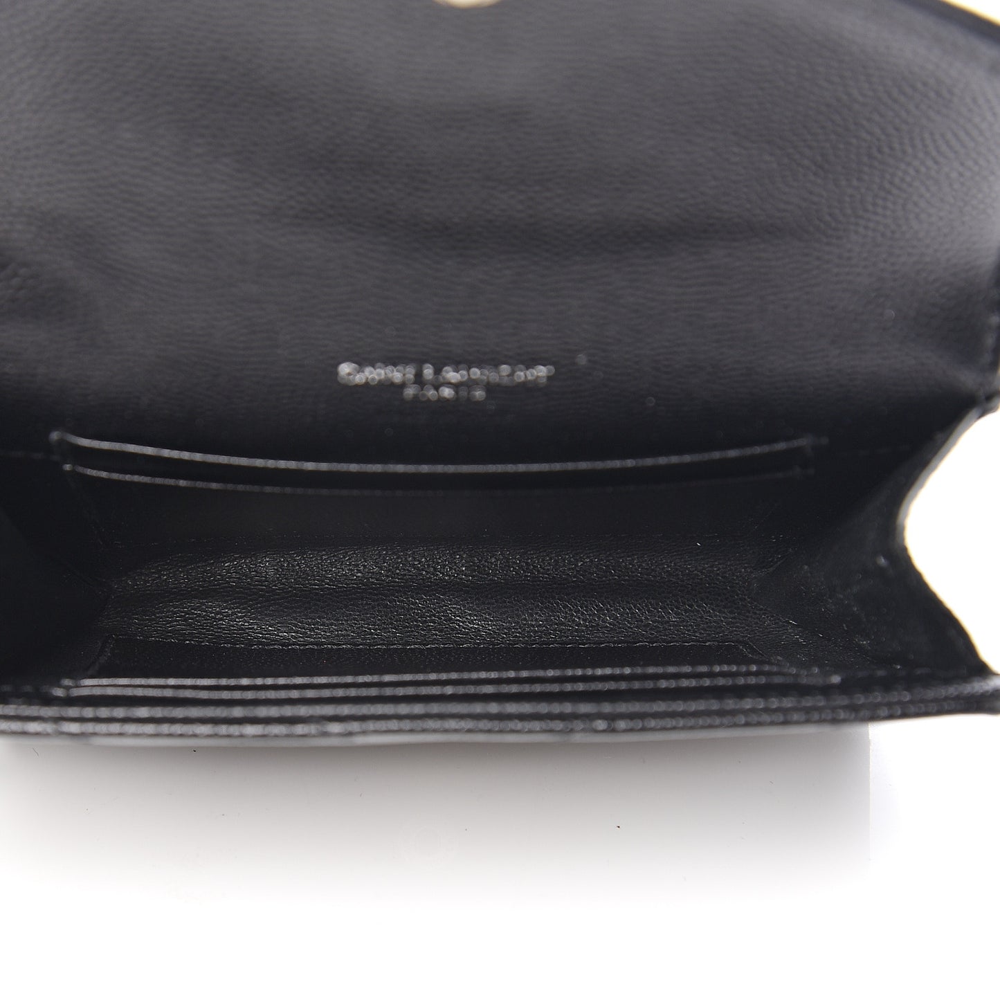 Grain De Poudre Matelasse Chevron Small Monogram Envelope Wallet Black