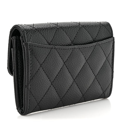 Chanel Caviar Quilted Flap Card Holder Wallet Black 3 of 9