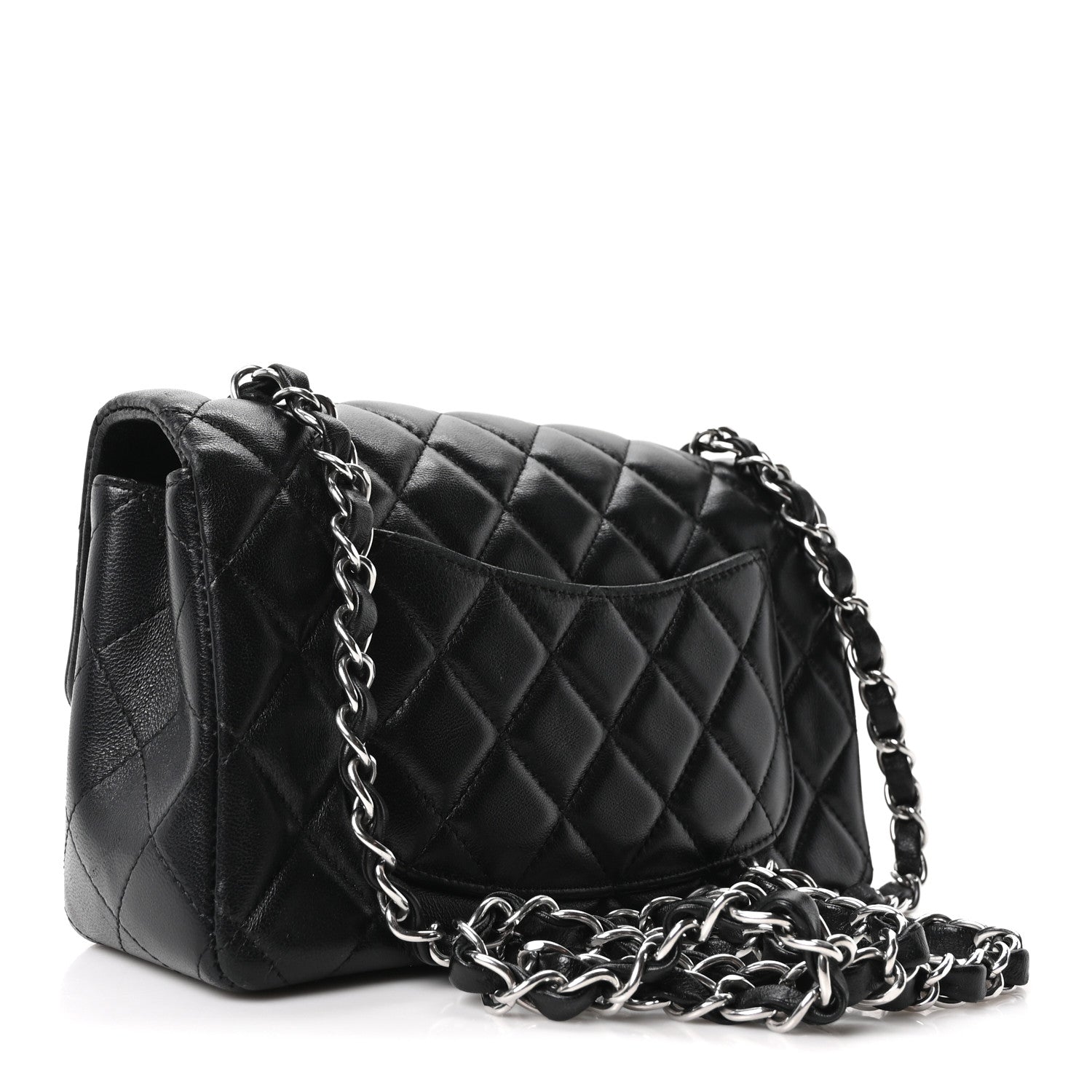 Chanel Lambskin Quilted Mini Rectangular Flap Black 3 of 10