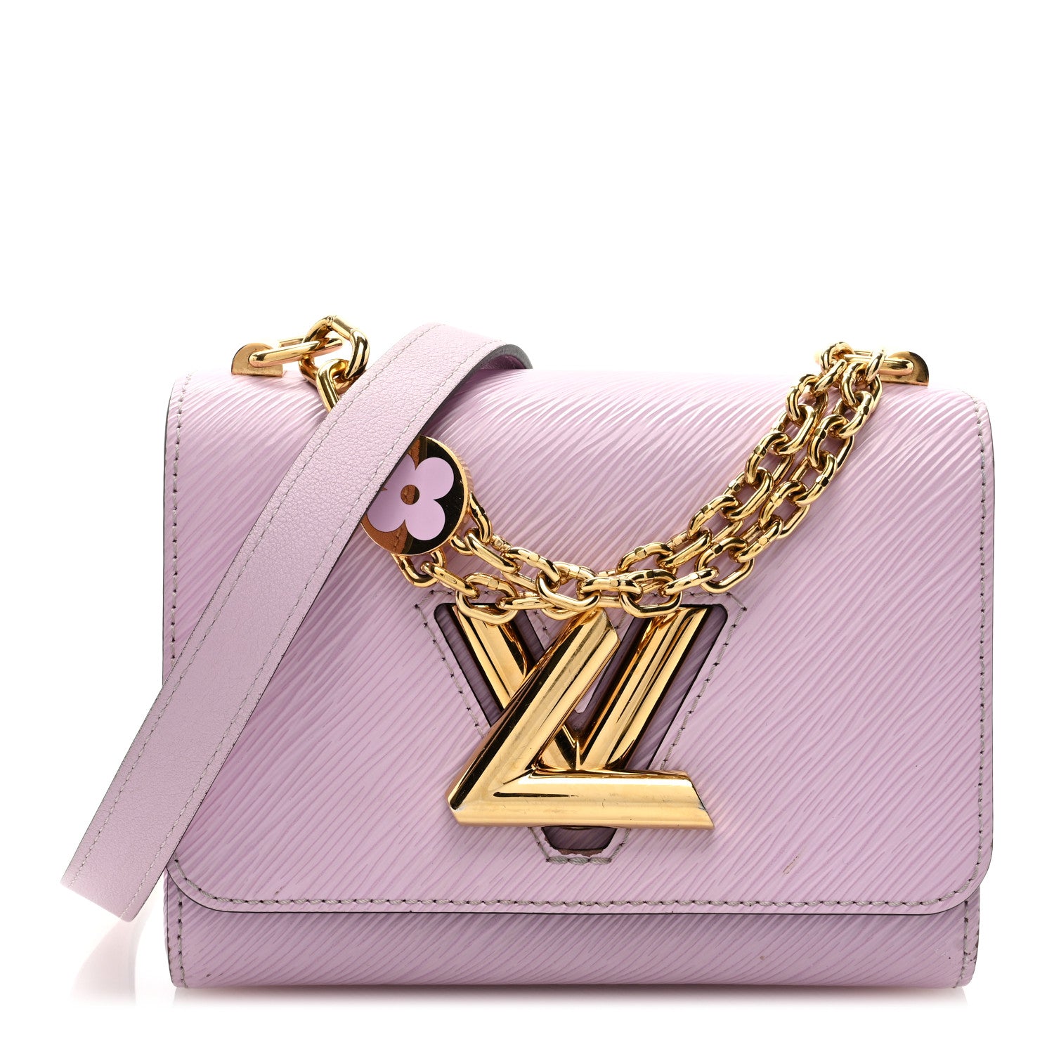 Louis Vuitton Epi Twist Monogram Flower Chain Shoulder Bag MM Wisteria Pink Purple 1 of 11