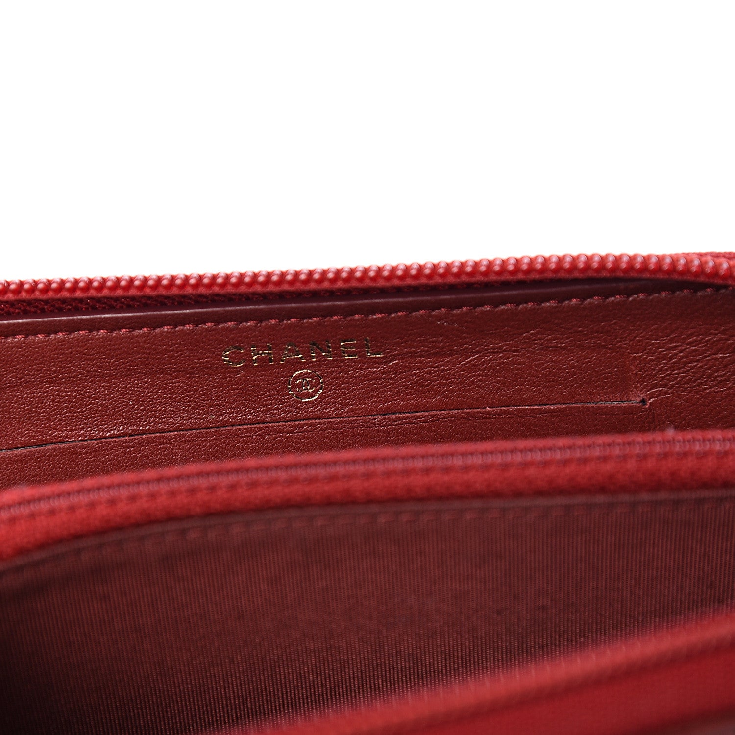 Chanel Lambskin Quilted Small Boy Zip Around Wallet Dark Red 5 of 10