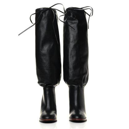 Gucci Deauville Calfskin Cinched Knee High Boots 36.5 Black 2 of 7