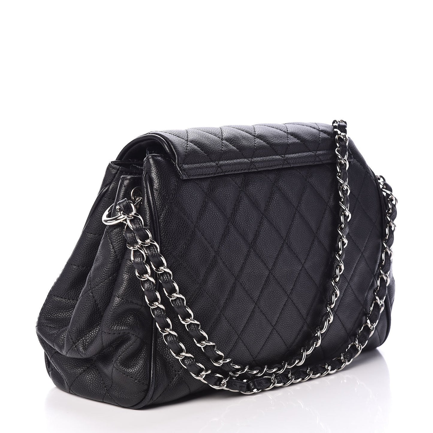 Caviar Quilted Timeless Accordion Flap Black