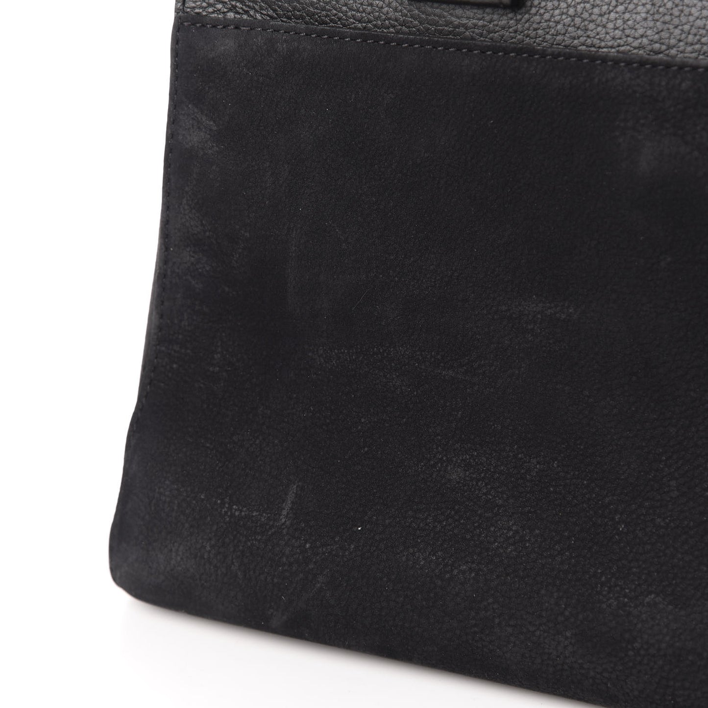 Grained Calfskin Suede Small Neo Executive Shopper Tote Black