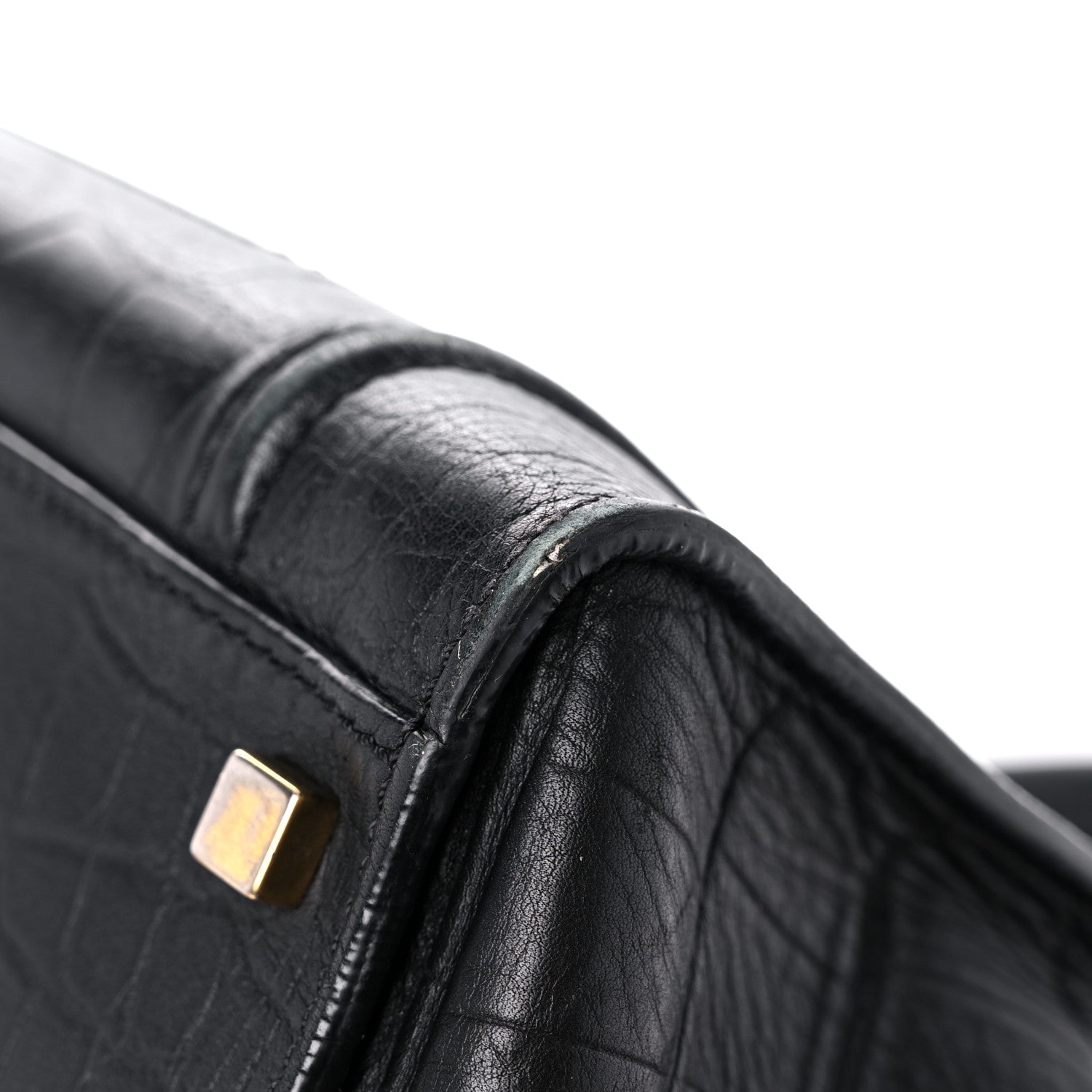 Celine Crocodile Embossed Calfskin Large Phantom Luggage Black 8 of 21