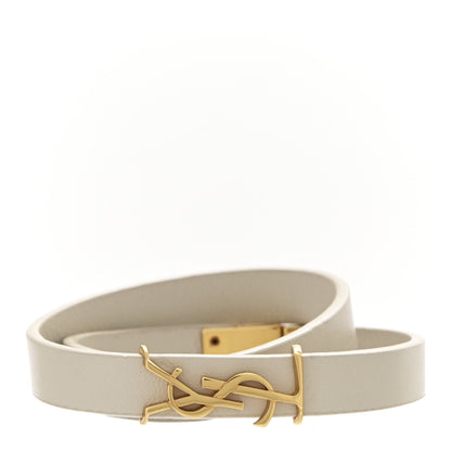 Saint Laurent Calfskin Opyum Double Wrap Bracelet Crema Soft 1 of 4
