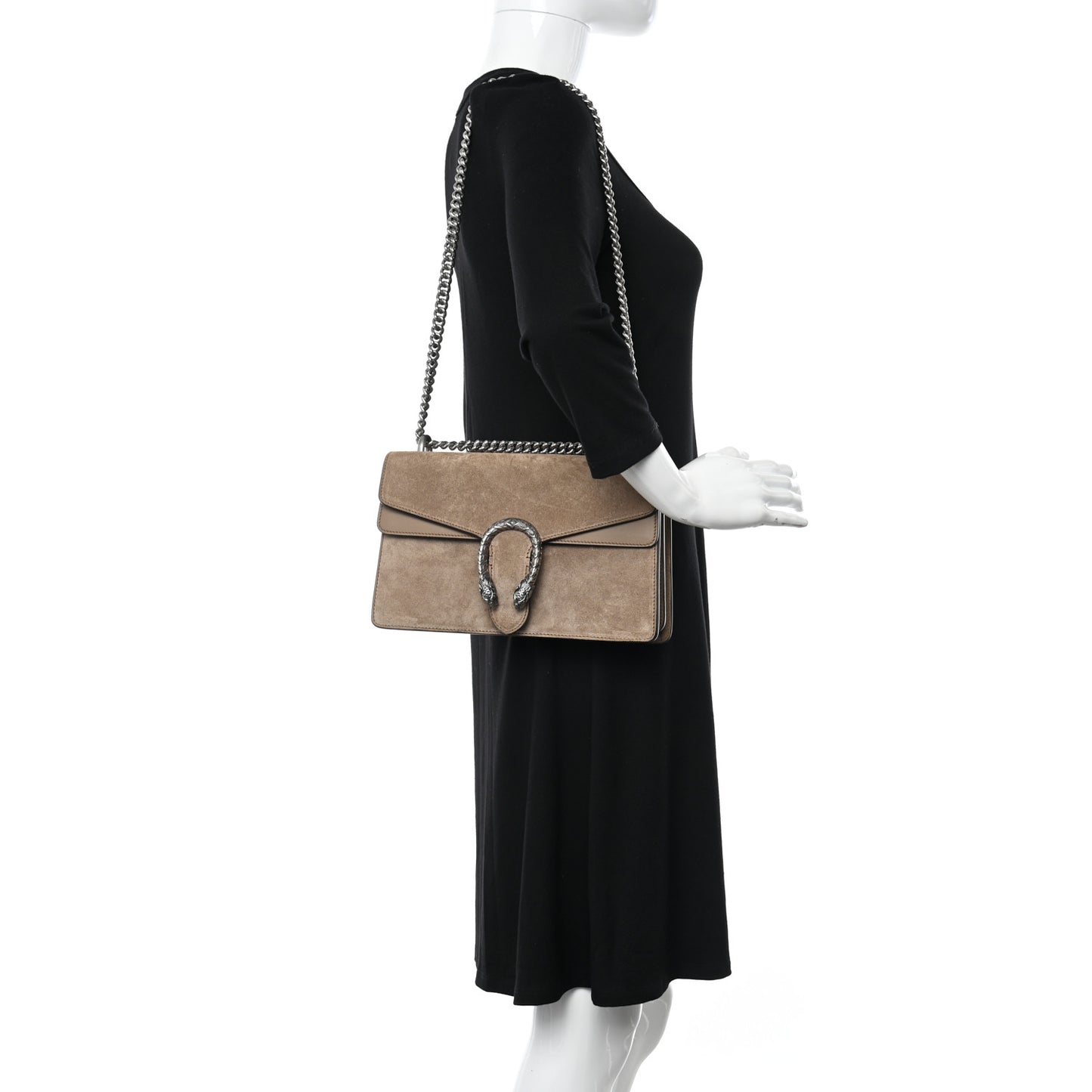 Suede Small Dionysus Shoulder Bag Taupe