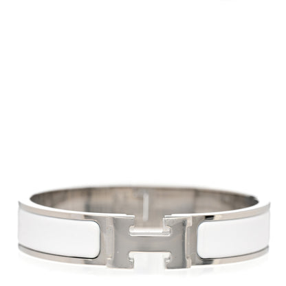 Hermes Enamel Narrow Clic Clac H Bracelet PM White 1 of 5