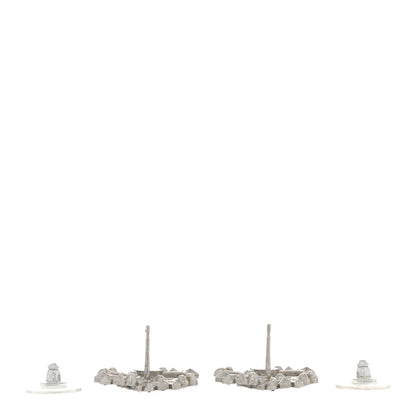 Chanel Baguette Crystal CC Earrings Silver Black 3 of 6