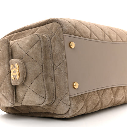 Chanel Suede Quilted Chanel 25 Bowling Bag Dark Grey 9 of 10