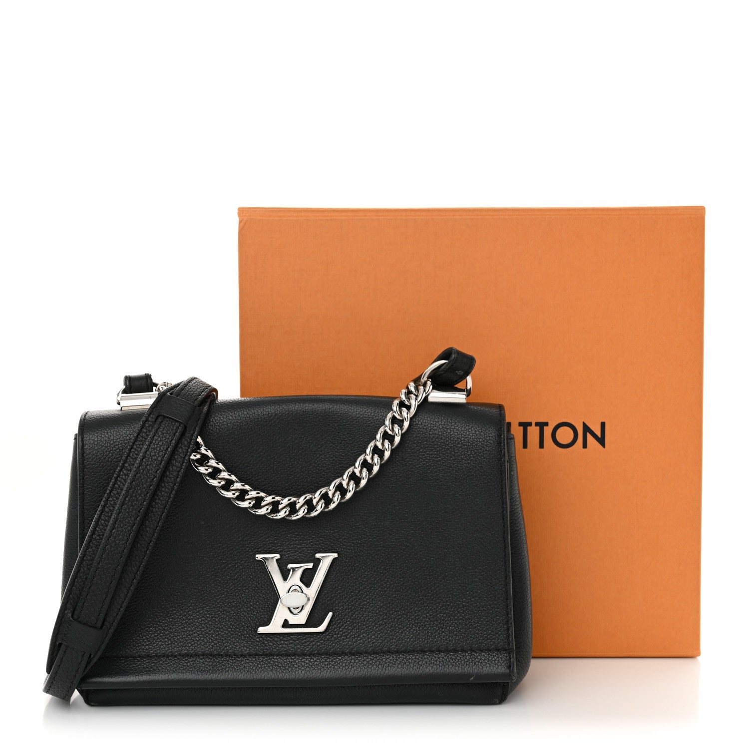 Louis Vuitton Calfskin Lockme II Chain Bag BB Black 14 of 14