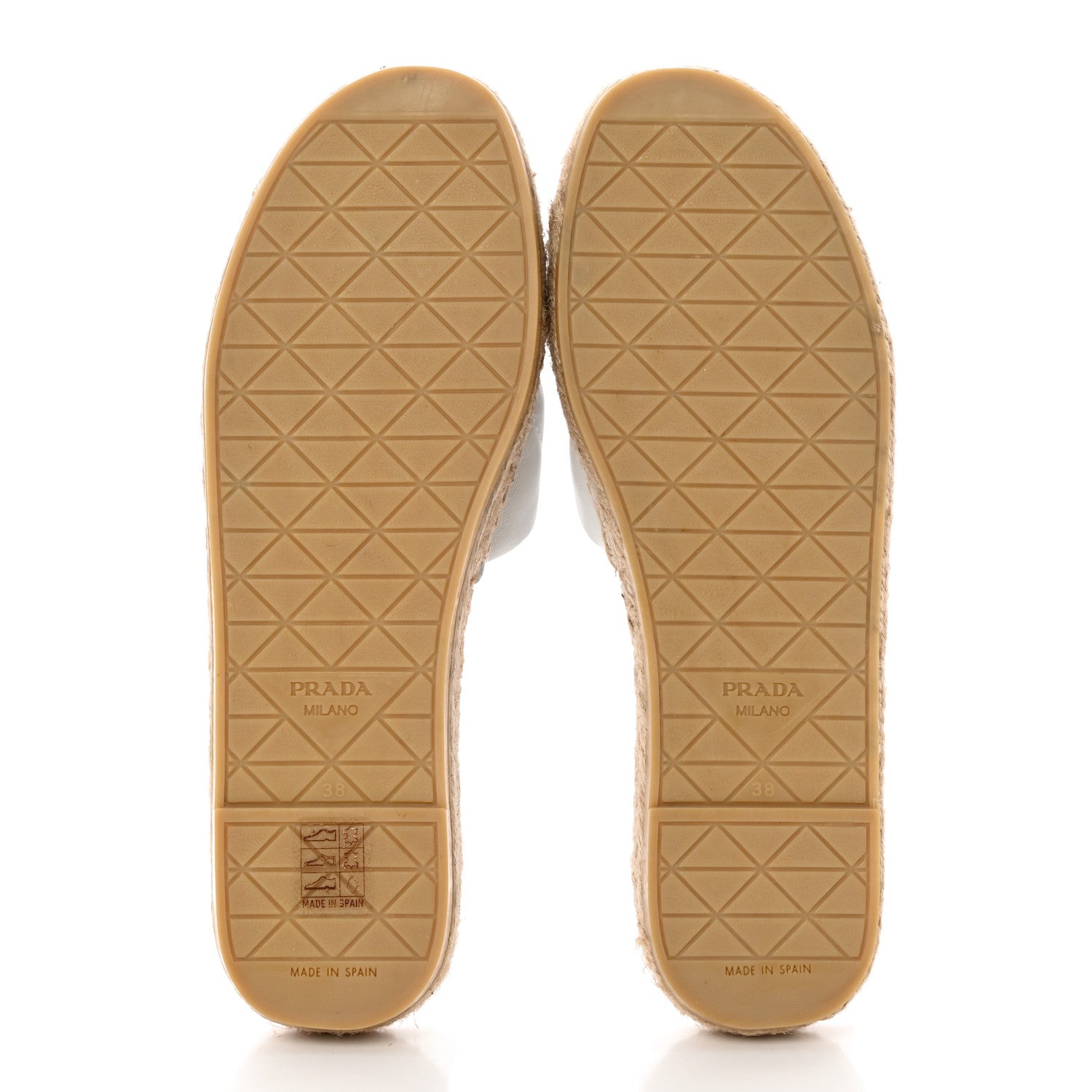 Prada Nappa Logo Quilted Espadrille 20mm Slide Sandals 38 Bianco 5 of 13