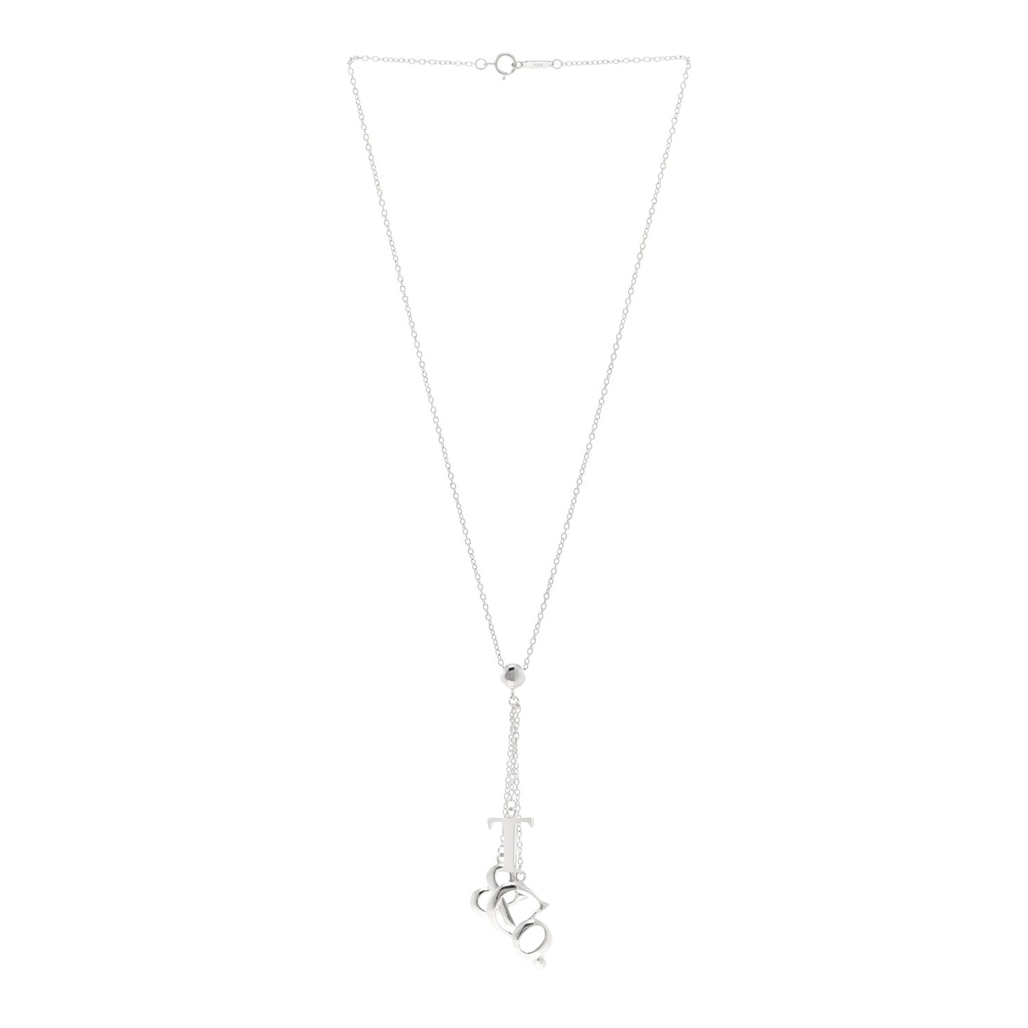 Sterling Silver Letters Lariat Necklace