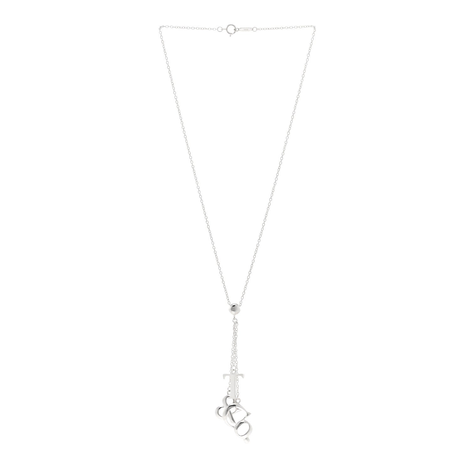 Tiffany Sterling Silver Letters Lariat Necklace 3 of 4